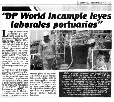 DP World Incumple Leyes Laborales Portuarias | DP World Breaks Port labor Laws