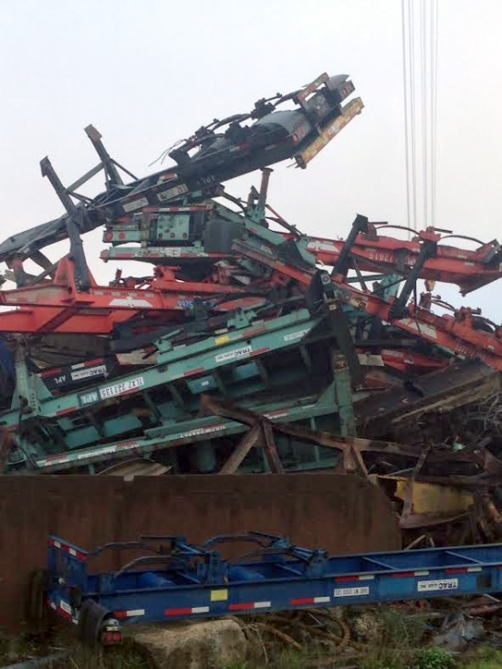 Chassis scrap at Schnitzer Steel - Portland November 10 2014