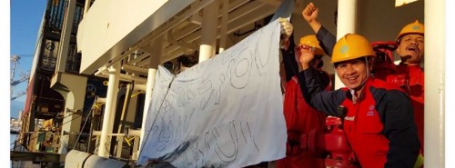 Hanjin seafarers thank ILWU for solidarity 