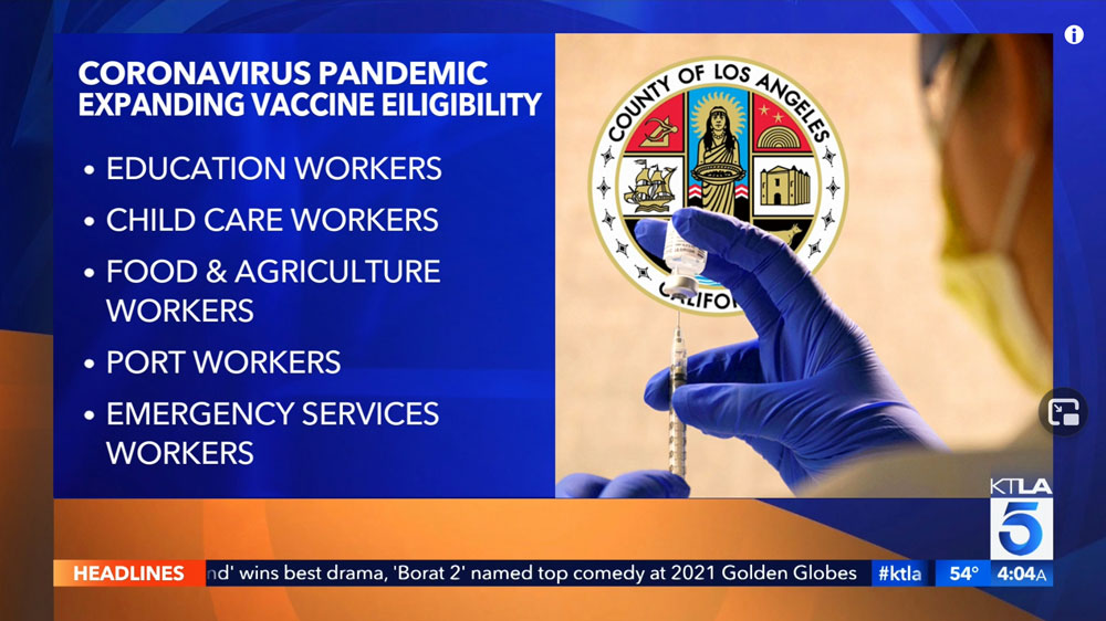 L.A. County teachers, grocery workers, restaurant staff and other essential workers can sign up for COVID-19 vaccines