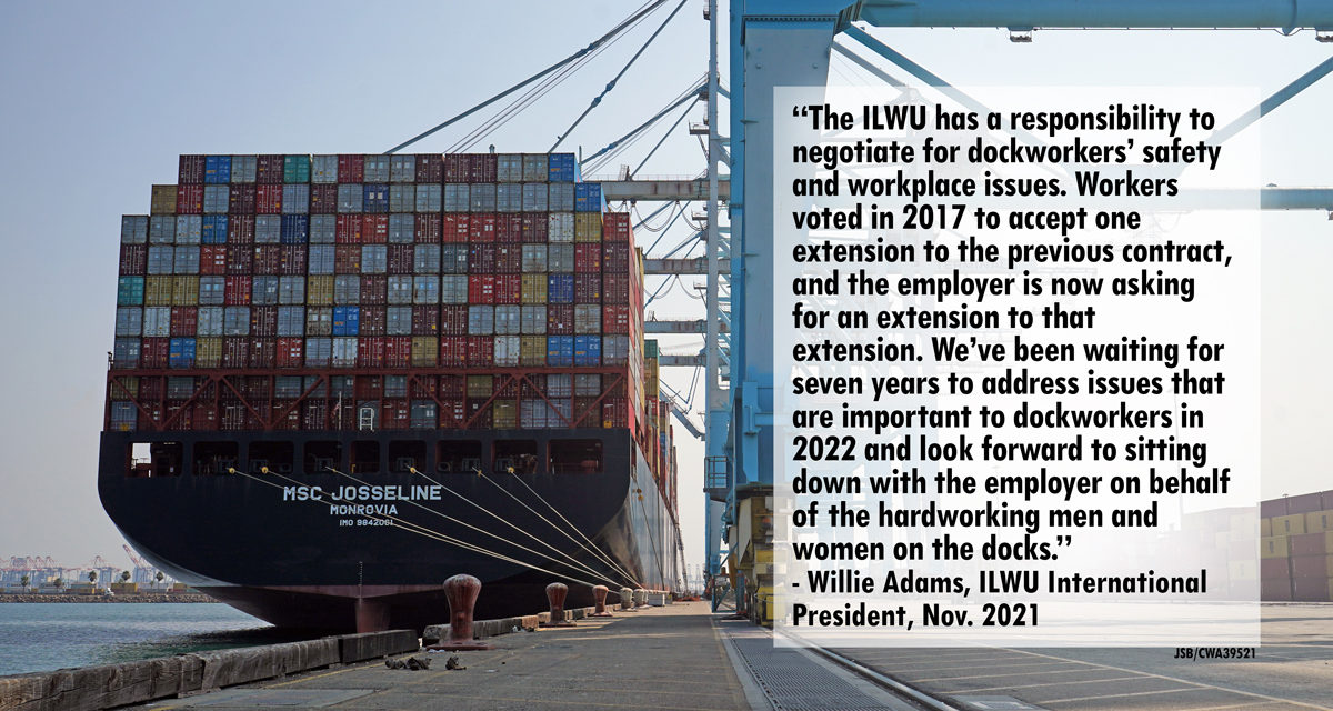 ILWU says no to ‘extension to the extension’; says both parties ‘can handle the task ahead’